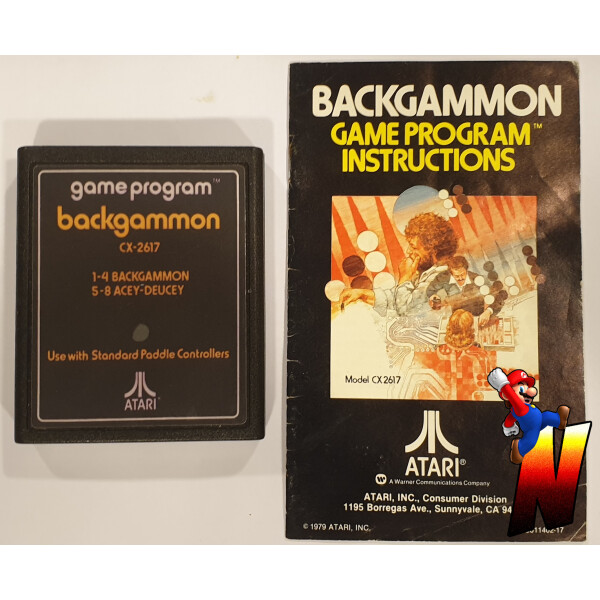 ATARI Backgammon med Manual